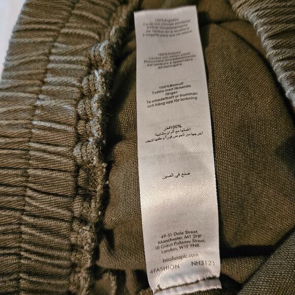 Prettylittlething Woman's Sz 6 Green Wide Leg Pull On Cargo Pants‎ - Picture 5 of 8